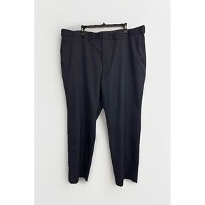 Saddlebred Traveler Pants Mens 44X30 Expand Waist Herringbone Straight Fit Navy